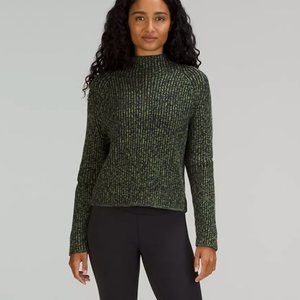 Lululemon Cotton-Cashmere Blend Mock Neck Sweater size 8